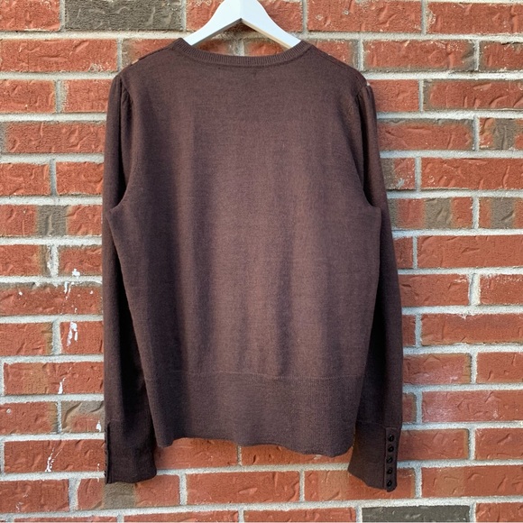 ❌SOLD❌ Italian 100% Merino Wool Scoop Neck Jacquard Dark Academia College Sweat… - Picture 7 of 10